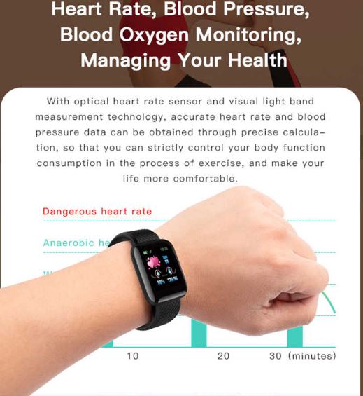 116 Smart Watch Men Blood Pressure Waterproof 116 Smartwatch Women heart (2)