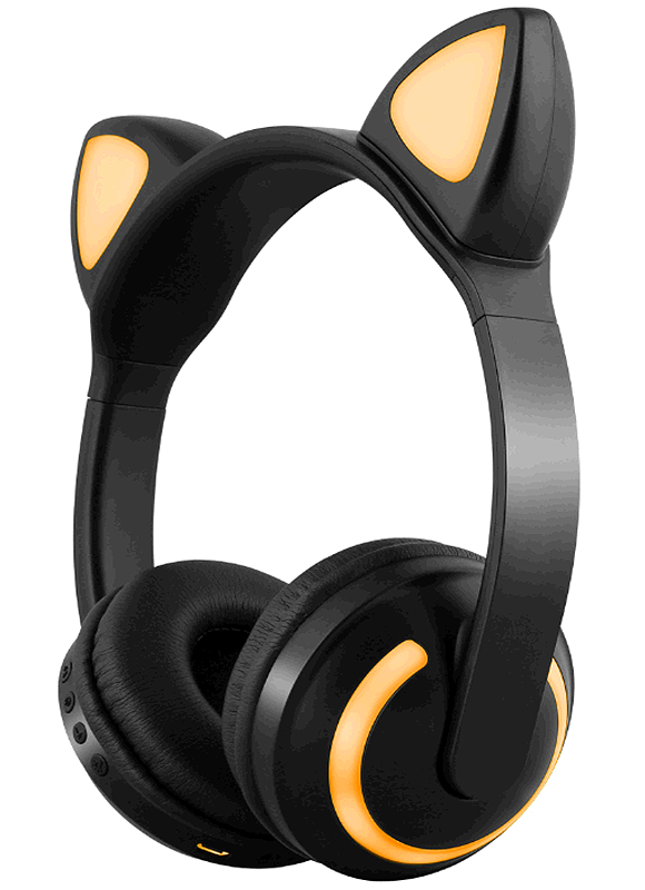 Wireless-Bluetooth-Cat-Ear-Headphone-with-7-Colors-LED-Light-Flashin-orange