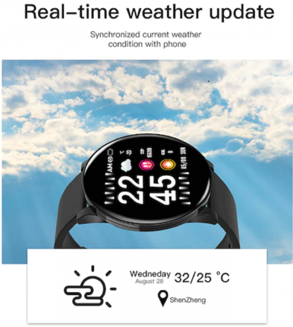 W8 Smart Watch Heart Rate Monitor Weather Forecast Fitness Watch Waterproof Bluetooth Smart Band 8