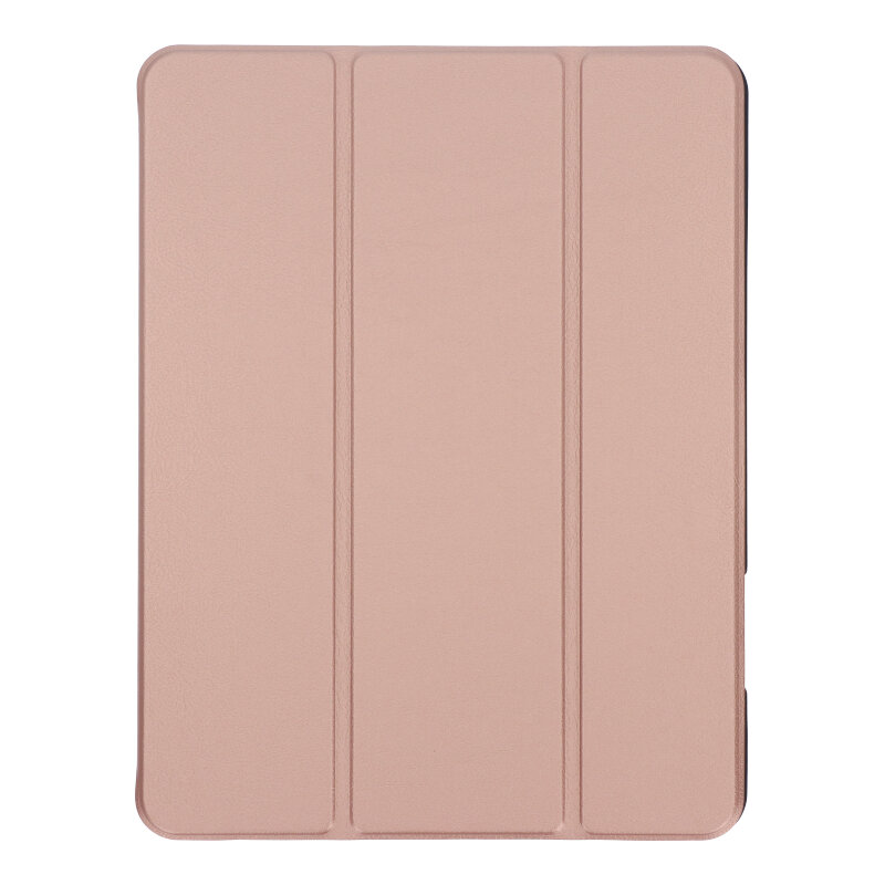 APPLE-iPad-Air-4-2020-10.9-Triple-Folding-Leather-Case-with-TPU-Pen-Slot-Rose-Gold