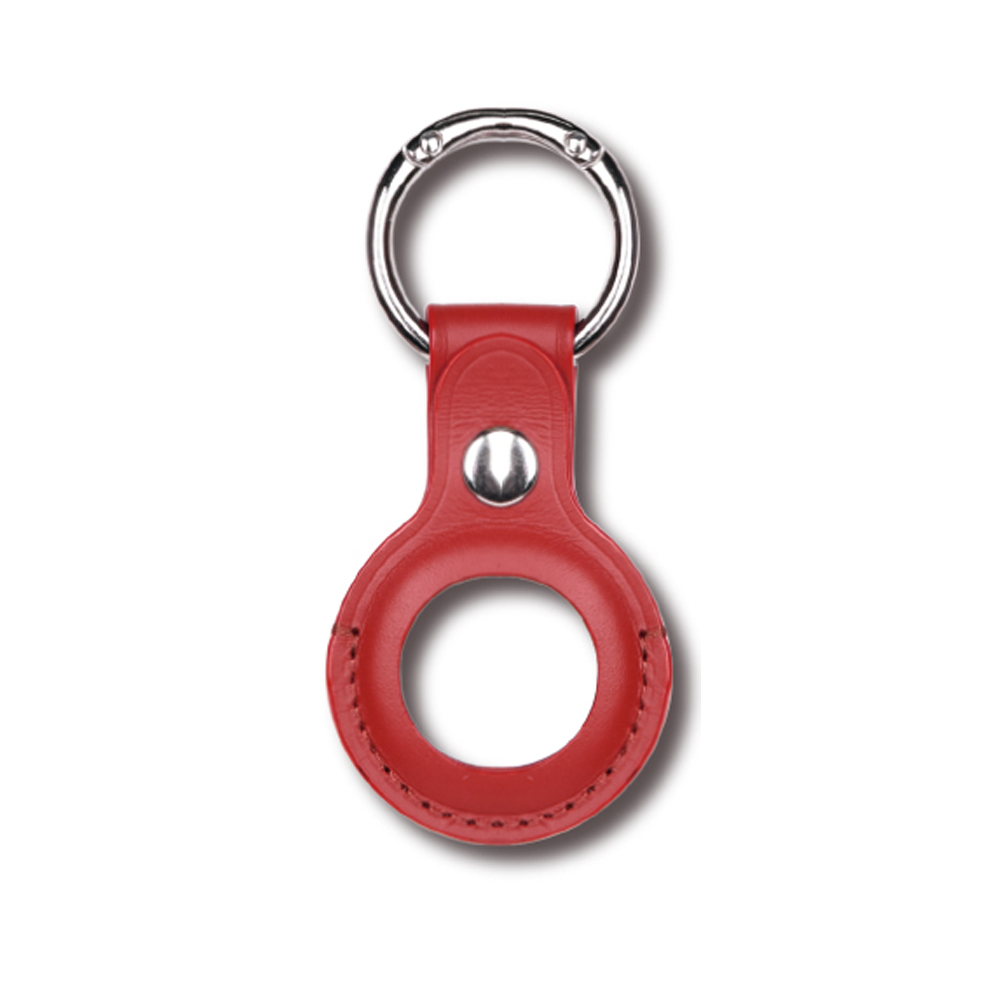 DEVIA-AirTag-Leather-Key-Ring-Baltic-Red