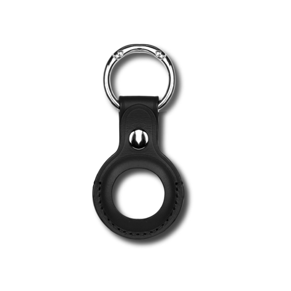 DEVIA-AirTag-Leather-Key-Ring-Black