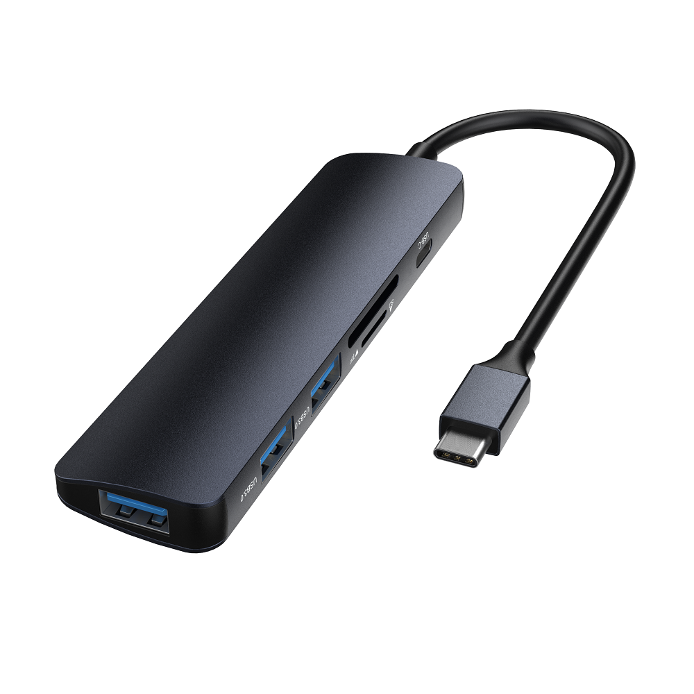 DEVIA-Leopard-Type-C-To-3-x-USB3.0-PD-Cardreader-5-In-1-HUB-Gray