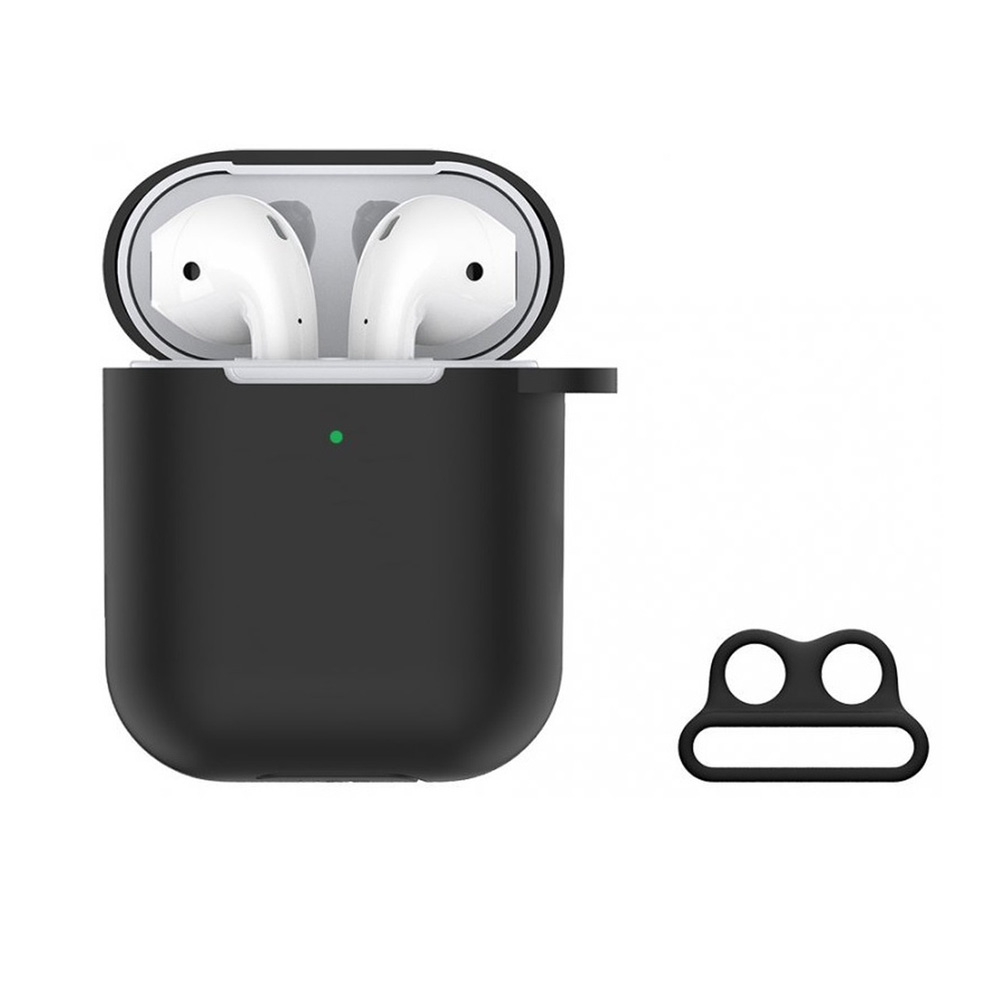 DEVIA-Naked-Silicone-Case-Suit-for-AirPods-with-loophole-Black-1