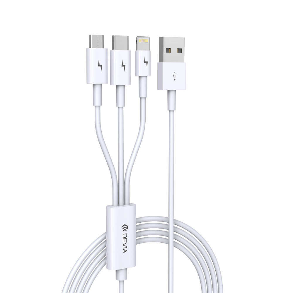 DEVIA-Smart-Series-3-In-1-Charging-Cable-Micro-Type-C-Lightning-White