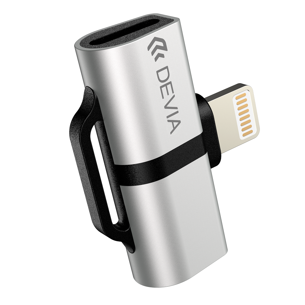 DEVIA-Smart-series-Adapter-lightning-to-Dual-lightning-aluminum-alloy-Silver