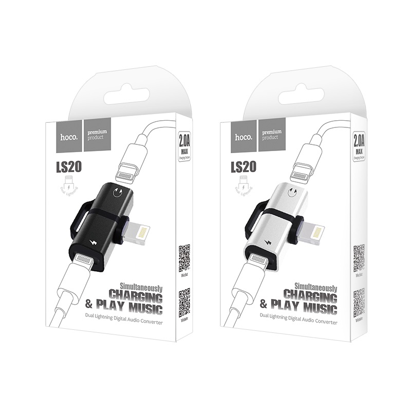 HOCO-LS20-ADAPTER-LIGHTNING-TO-DUAL-LIGHTNING-AUDIO-AND-CHARGE-BLACK-1