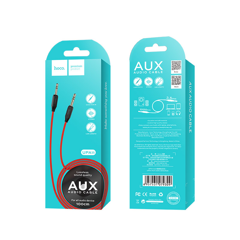 HOCO-UPA11-AUX-AUDIO-CABLE-35mm-RED-BLACK-1