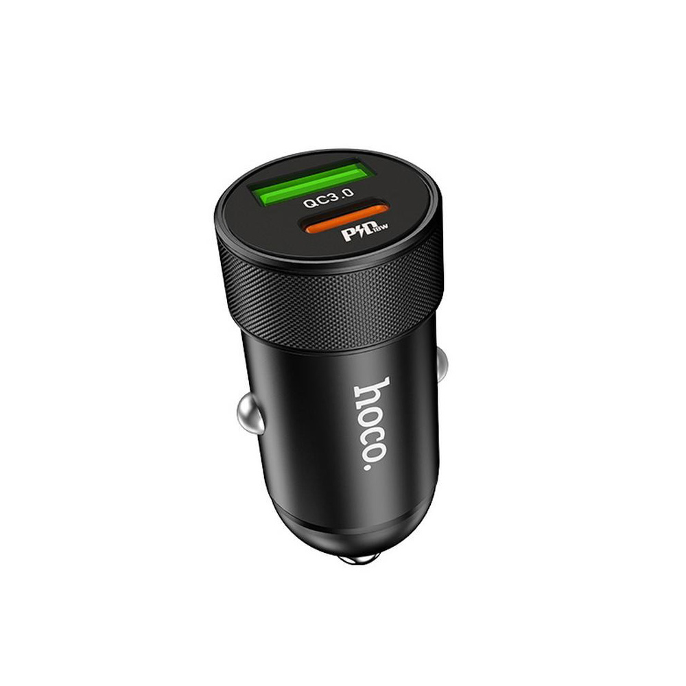 HOCO-Z32B-SPEED-UP-CAR-CHARGER-DUAL-WITH-TYPE-C-PD-QC3.0A-AND-USB-1.5A-FAST-CHARGING-4.5A-27W-BLACK