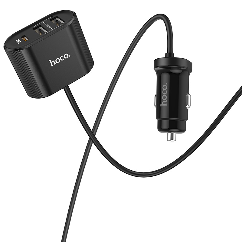 HOCO-Z35-CAR-CHARGER-WITH-EXTENDER-3-USB-AND-TYPE-C-42W-BLACK-1