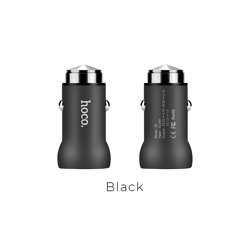HOCO-Z4-CAR-CHARGER-SINGLE-QC2.0-CHARGER-21A-BLACK