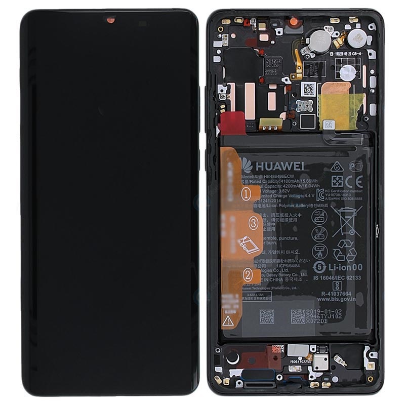 HUAWEI-P30-Pro-LCD-Touch-Frame-Battery-Black-Original-Service-Pack