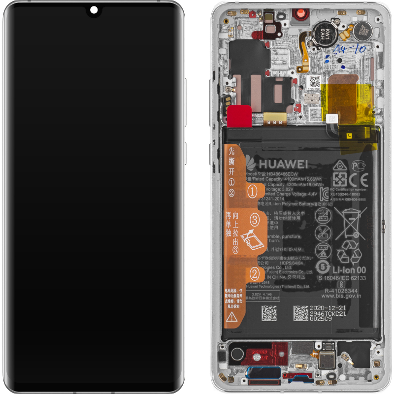 HUAWEI-P30-Pro-LCD-Touch-Frame-Battery-Silver-Frost-Original-Service-Pack-43716