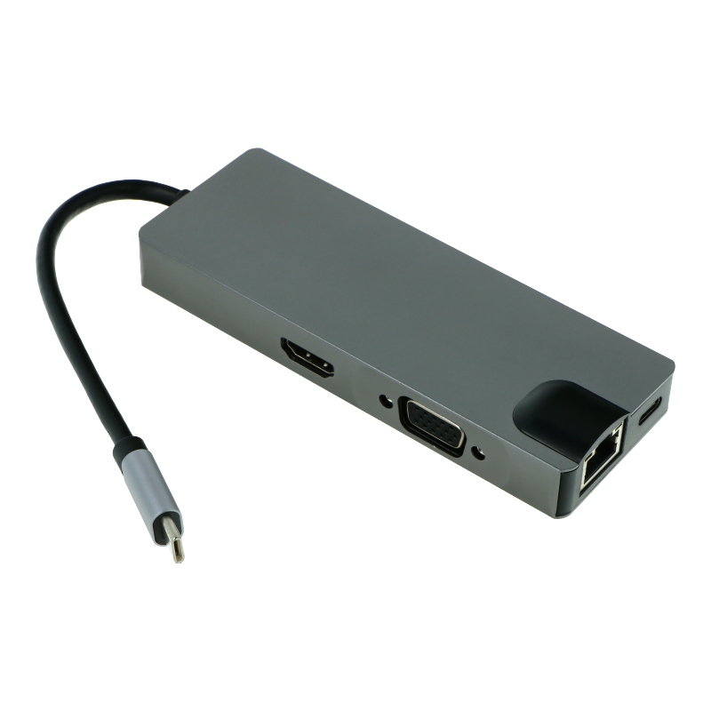 HUB-TYPE-C-adaptor-USB-3.0-x-2-HDMI-VGA-TF-SD-RJ45-gigabit-network-card-USB-PD-1