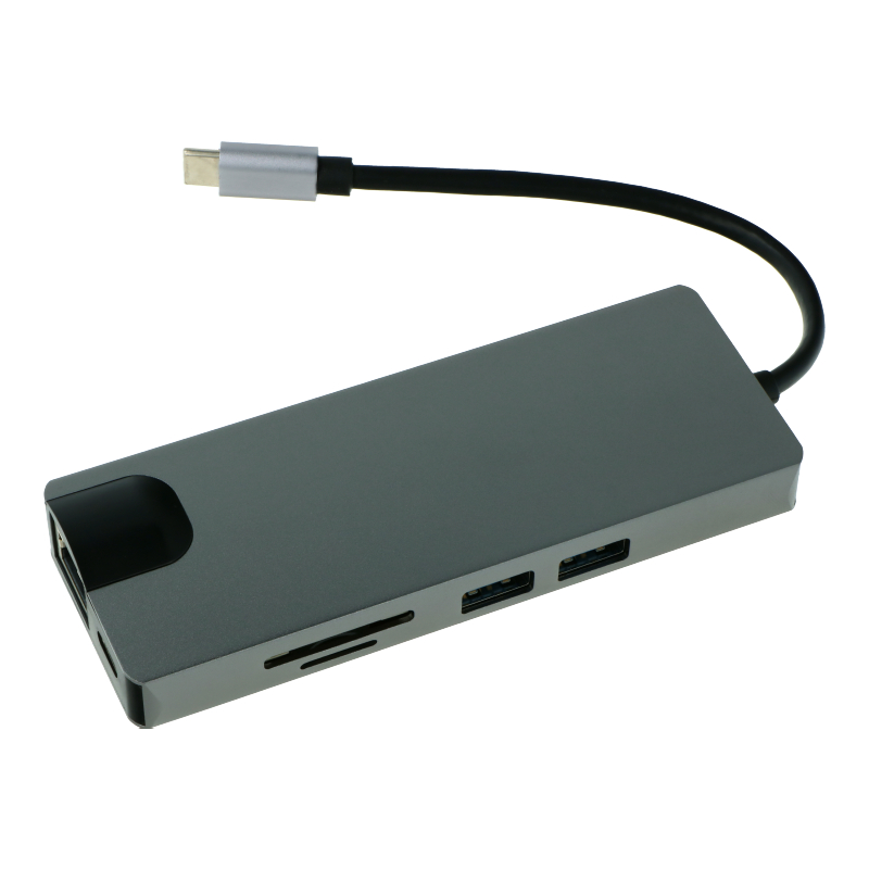 HUB-TYPE-C-adaptor-USB-3.0-x-2-HDMI-VGA-TF-SD-RJ45-gigabit-network-card-USB-PD