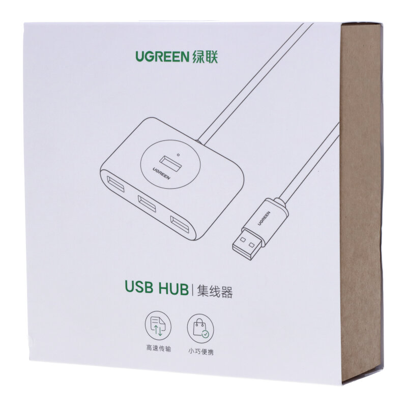 HUB-UGREEN-40850-1M-USB-Type-C-to-x4-USB-3.0-Ports-Black-1