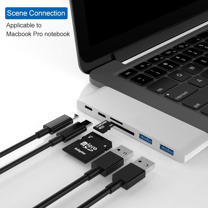 Macbook-Pro-HUB-adaptor-USB-3.0-USB-PD-Type-C-TF-SD-1