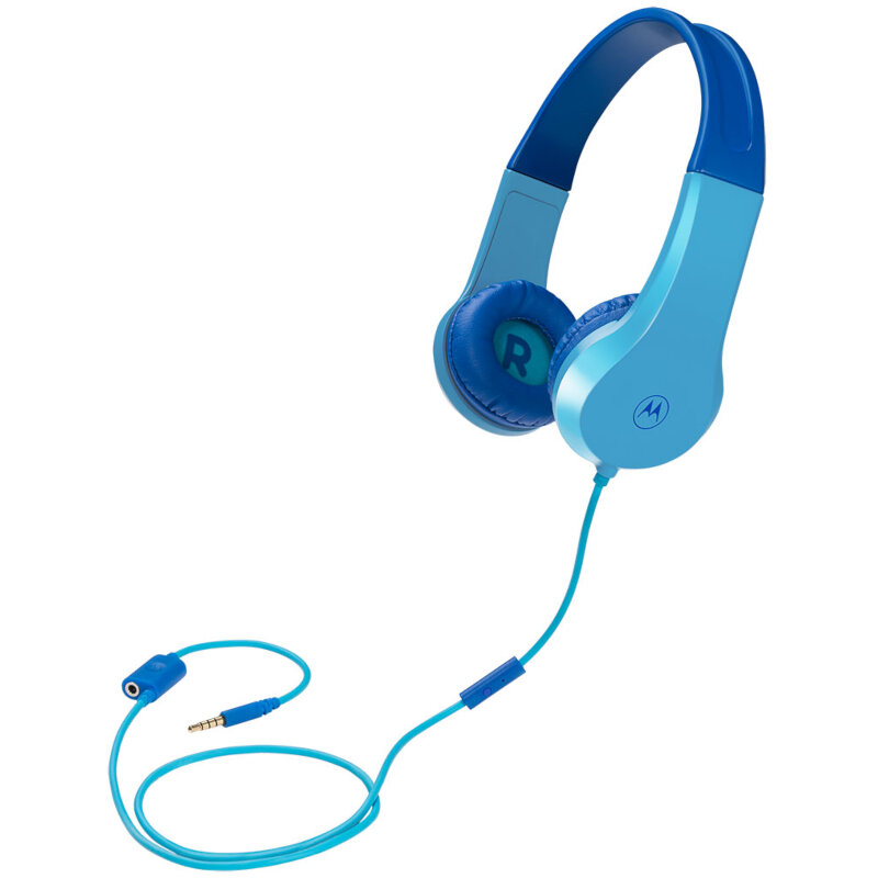 Motorola-JR200-Blue-Οn-ear-παιδικά-ακουστικά-Hands-Free-με-splitter