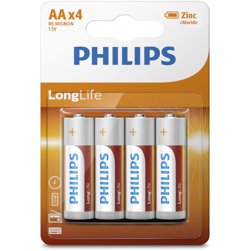 PHILIPS-LR6-AA-LONGLIFE-BATTERY-Blister-4-τεμ