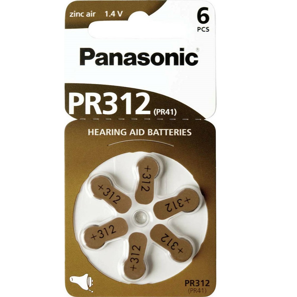 Panasonic-Μπαταρίες-Ακουστικών-Βαρηκοΐας-312-1.4V-6τμχ