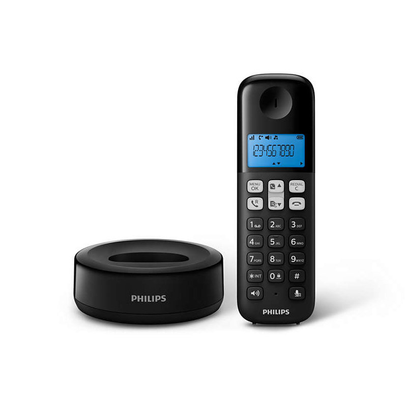 Philips-D1611BGRS-Μαύρο-Ασύρματο-τηλέφωνο-ανοιχτή-ακρόαση-φωτιζόμενη-οθόνη-και-50-μνήμες