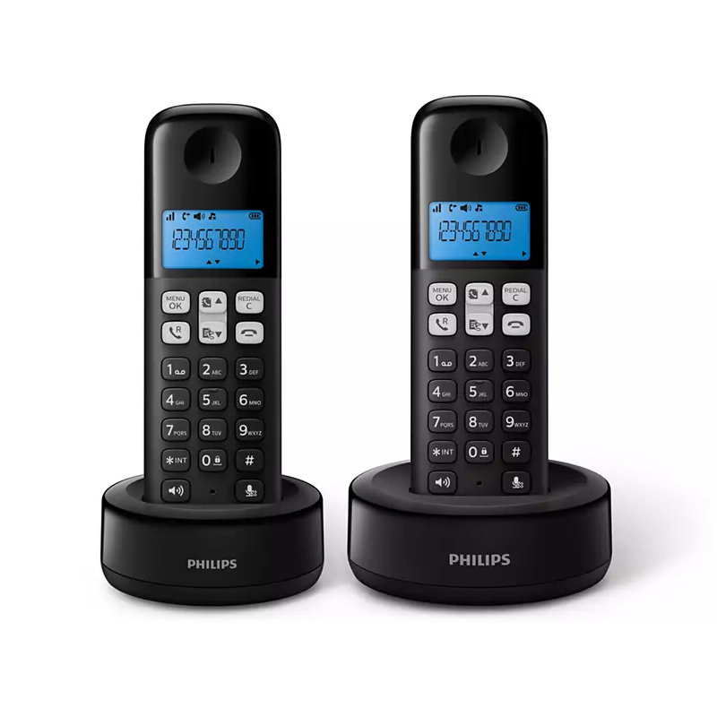 Philips-D1612BGRS-Μαύρο-Ελληνικό-Μενού-Διπλό-ασύρματο-τηλέφωνο-ανοιχτή-ακρόαση-φωτιζόμενη-οθόνη-και-50-μνήμες