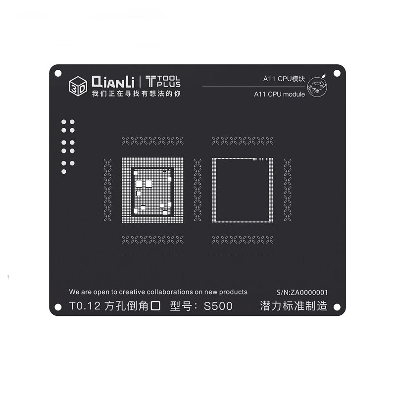 QianLi-S500-CPU-Module-BGA-Reballing-Black-Stencil-for-A11-CPU