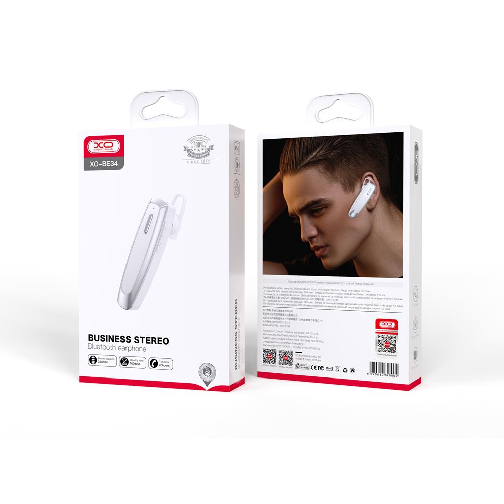 XO-BE34-Earbud-Bluetooth-Handsfree-White-2
