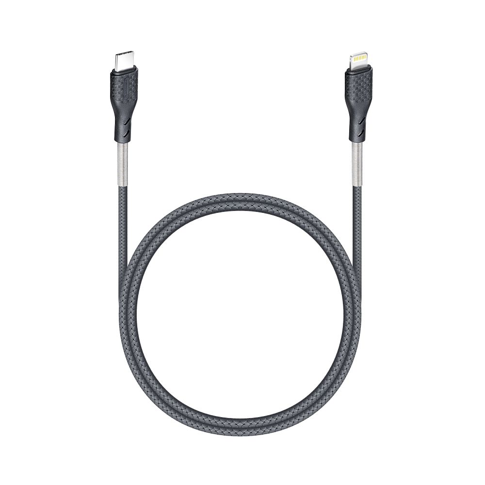 FORCELL-Carbon-cable-Type-C-to-Lighninng-8-pin-PowerDelivery-PD27W-CB-01C-black-1m-44278