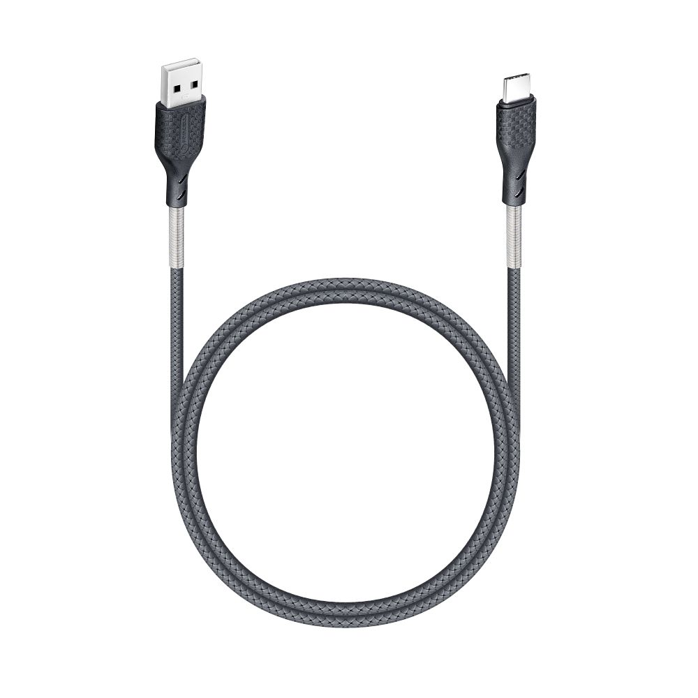 FORCELL-Carbon-cable-USB-to-Type-C-QC3.0-3A-CB-02B-black-1m-44308