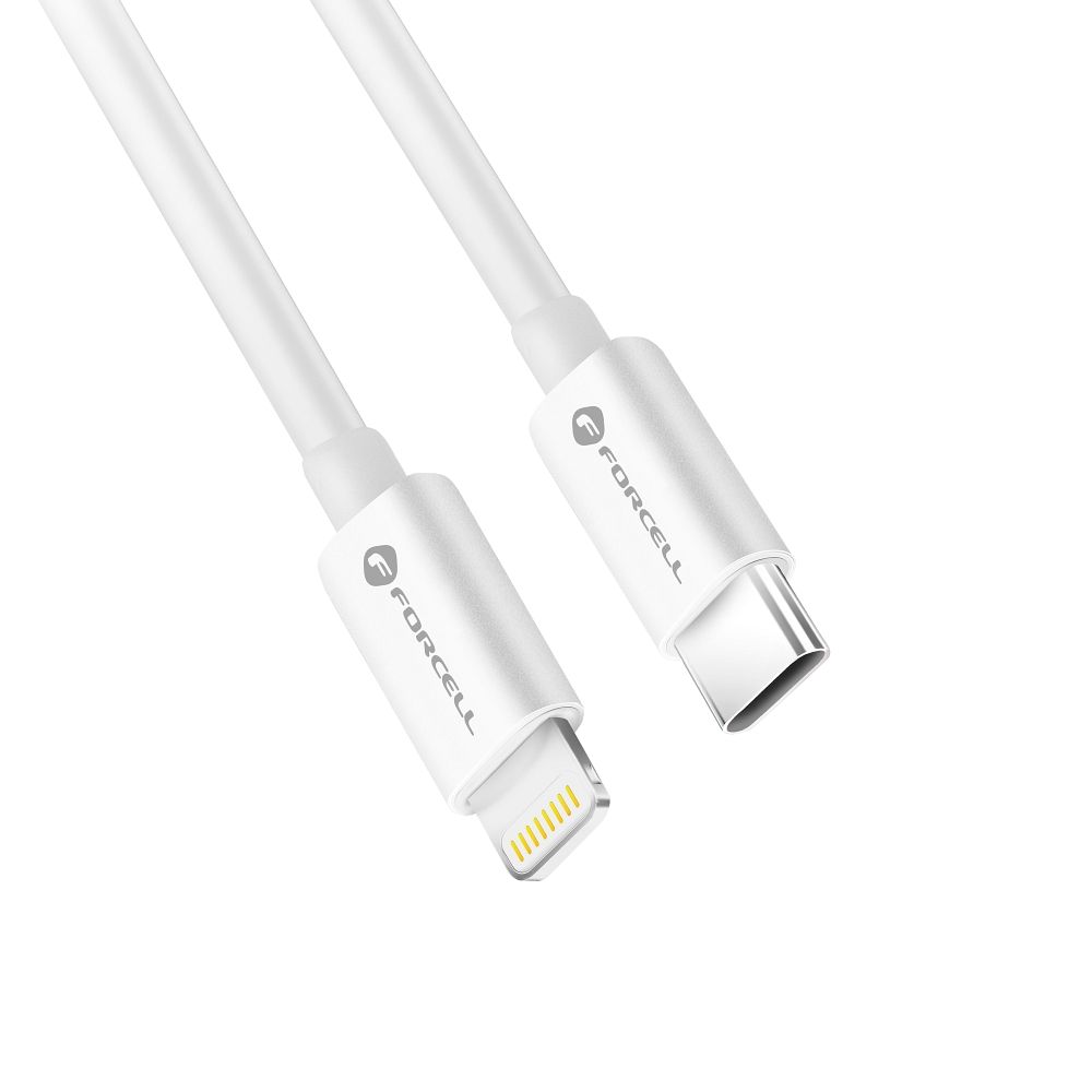 FORCELL-cable-Type-C-to-Lightning-8-pin-MFi-3A9V-30W-Max-C901-1m-white-47175