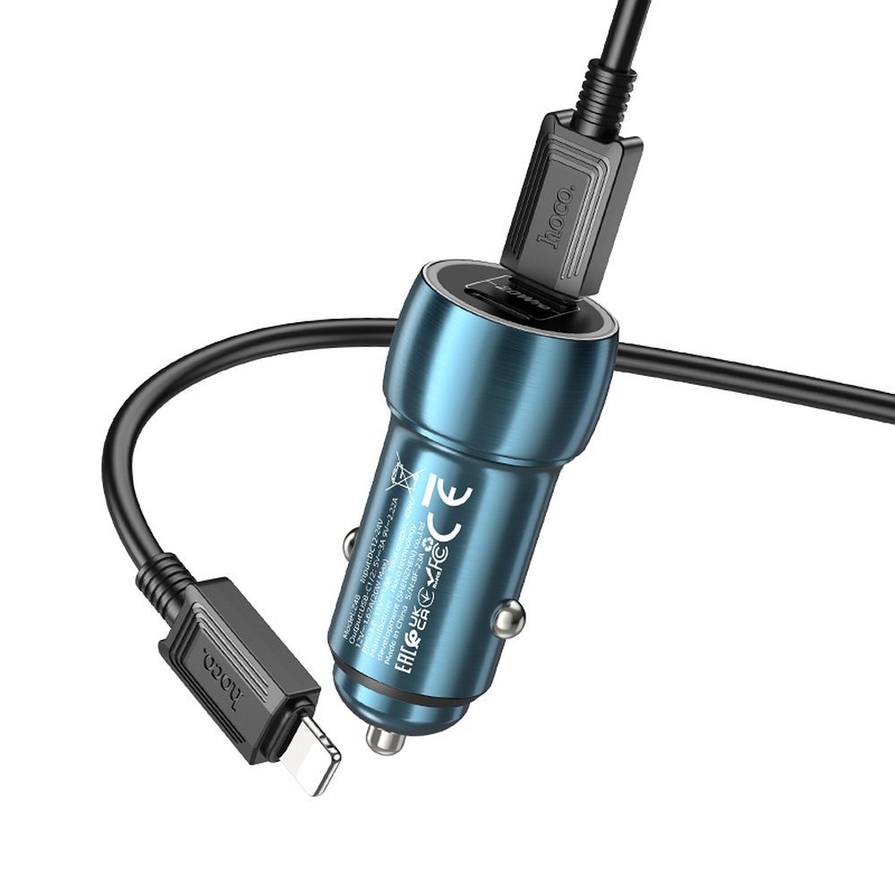 HOCO-Z48-car-charger-2x-Type-C-cable-Type-C-to-iPhone-Lightning-8-pin-PD-40W-sapphire-blue-48756
