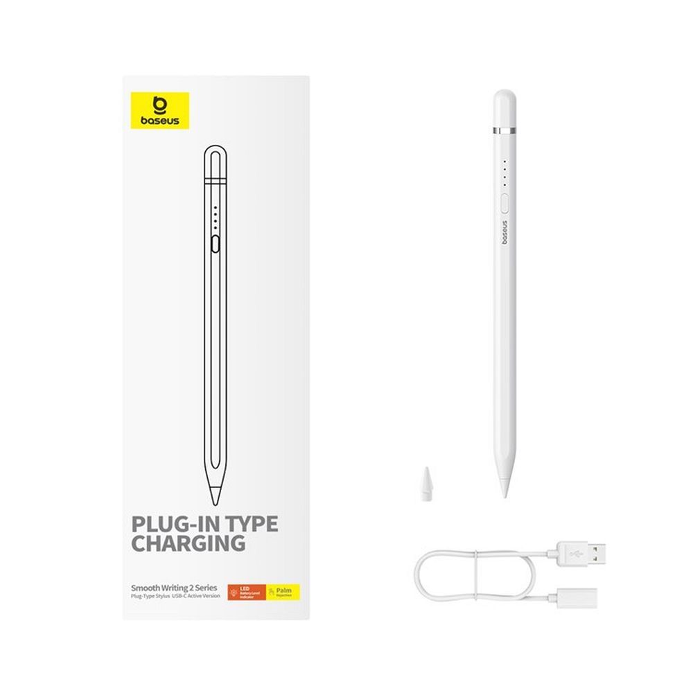 BASEUS-smooth-writing-capacitive-Stylus-Writing-2-Lite-LED-active-version-cable-USB-A-to-Type-C-130mAh-white-49008