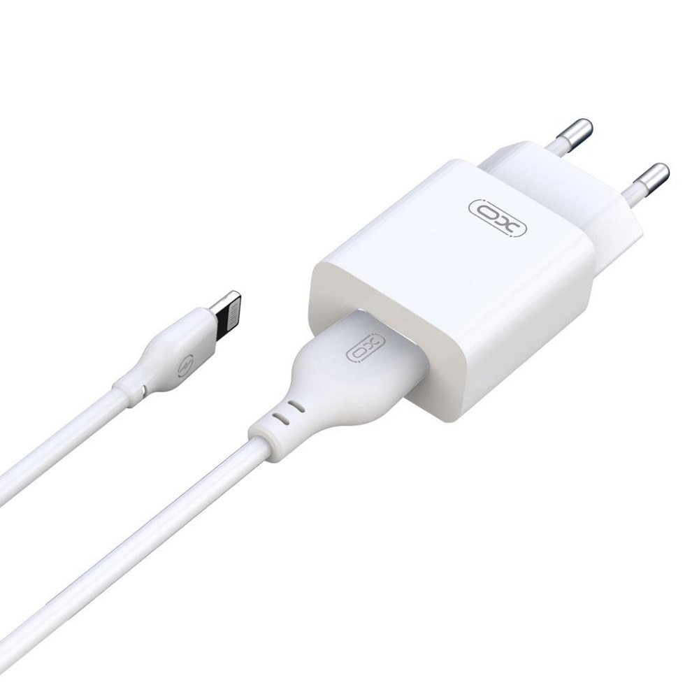 XO-L99-wall-charger-2x-USB-24A-Type-C-cable-white-49675