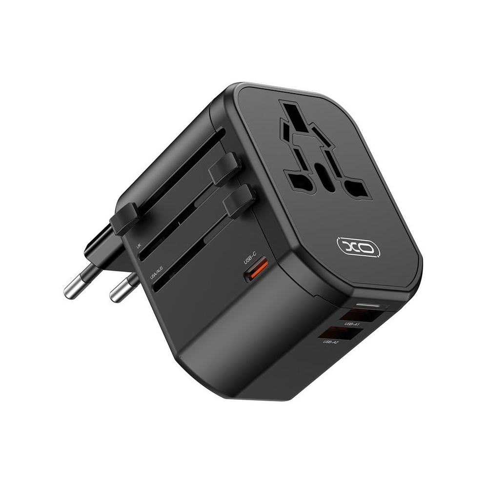 XO-WL13-Adapter-fromto-all-standards-Charger-220V-20W-2xUSB-A-USB-C-WL13-black-49037