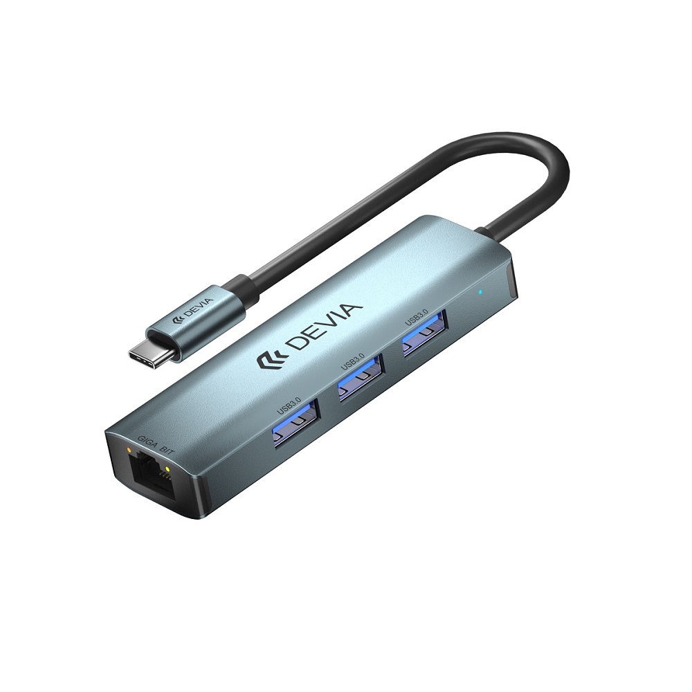 Devia-adapter-HUB-USB-C-3.1-to-4x-USB-3.0-deep-gray-50103