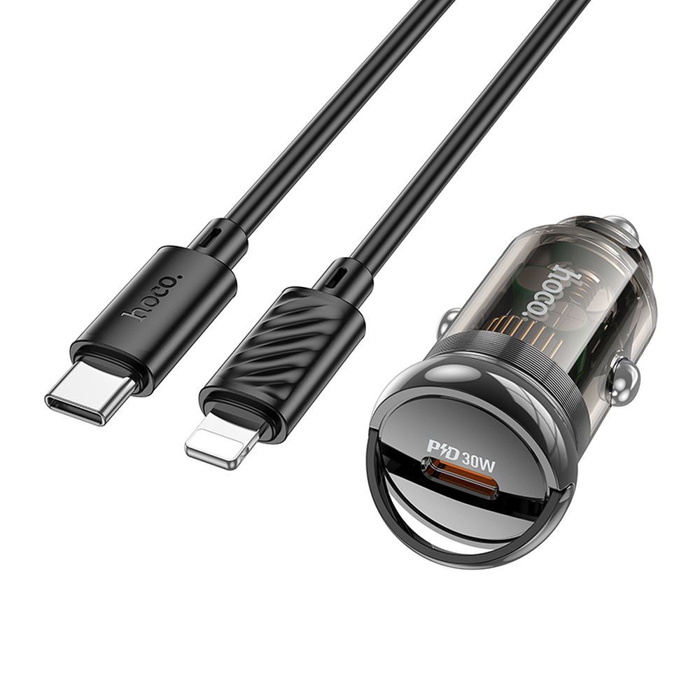 HOCO-Z53-car-charger-Type-C-cable-Type-C-to-Apple-Lightning-8-pin-PD-30W-Black-49808