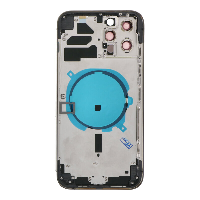 APPLE-iPhone-12-Pro-Max-Back-battery-door-cover-middle-frame-housing-with-small-parts-Black-OEM-49158