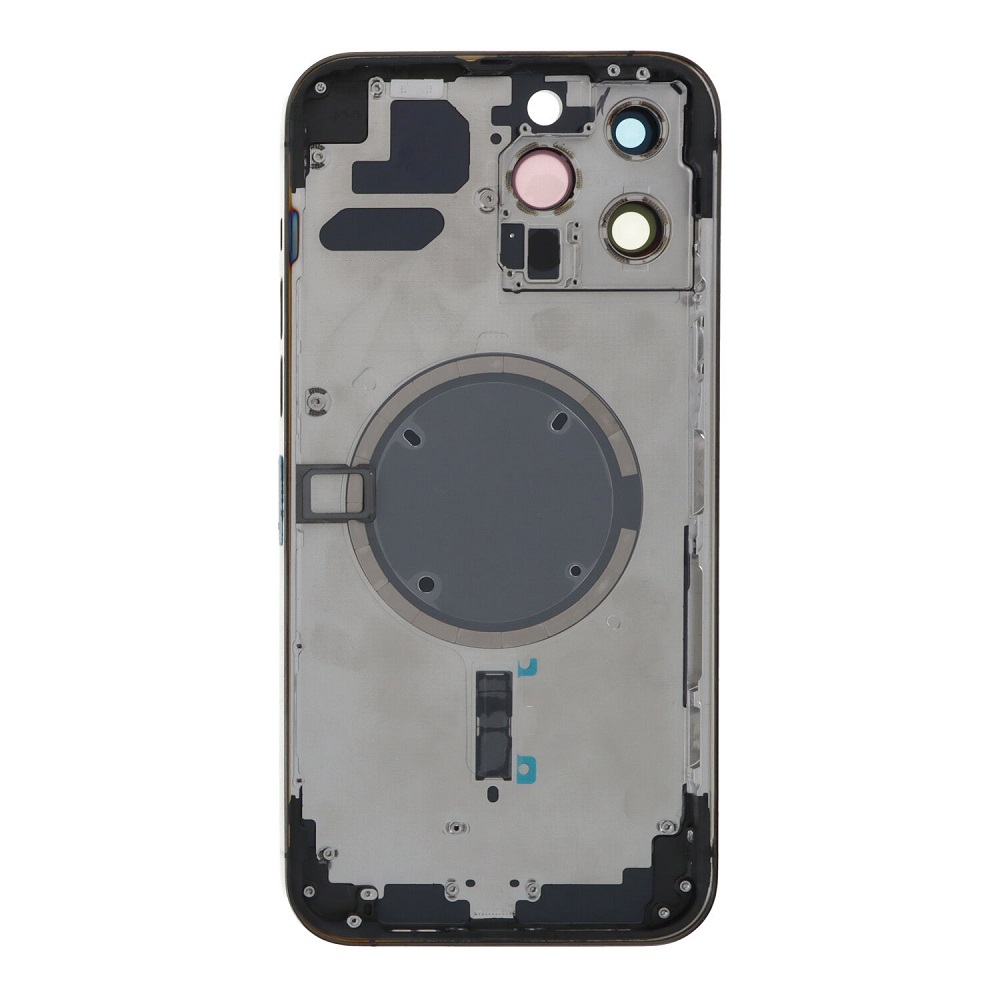 APPLE-iPhone-13-Pro-Max-Back-battery-door-cover-middle-frame-housing-with-small-parts-Black-OEM-49177