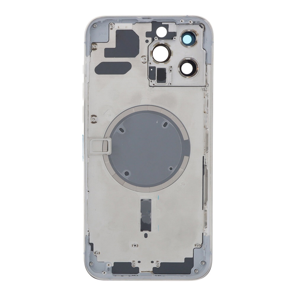 APPLE-iPhone-13-Pro-Max-Back-battery-door-cover-middle-frame-housing-with-small-parts-White-OEM-49181