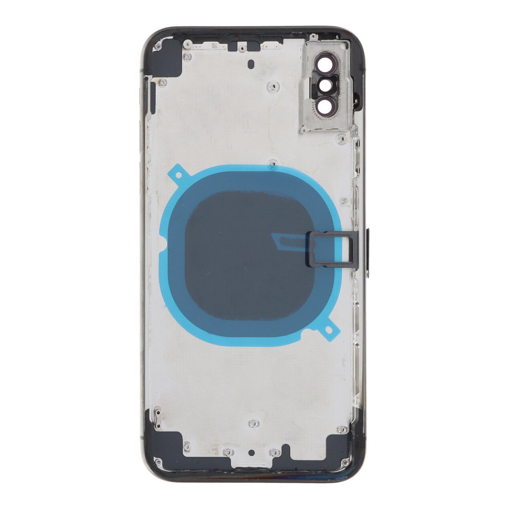 APPLE-iPhone-X-Back-battery-door-cover-middle-frame-housing-with-small-parts-Black-HQ-49118