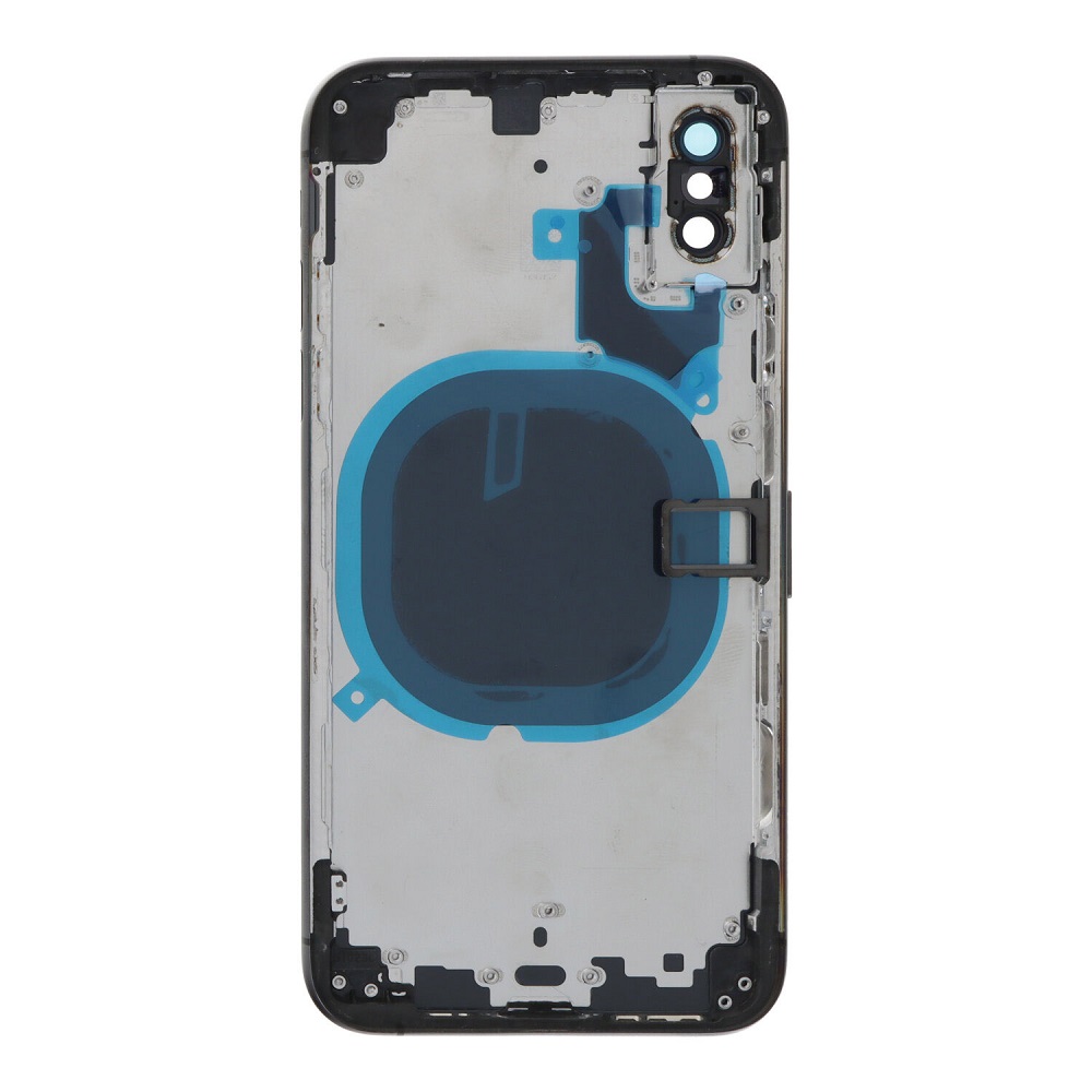 APPLE-iPhone-XS-Back-battery-door-cover-middle-frame-housing-with-small-parts-Black-HQ-49130