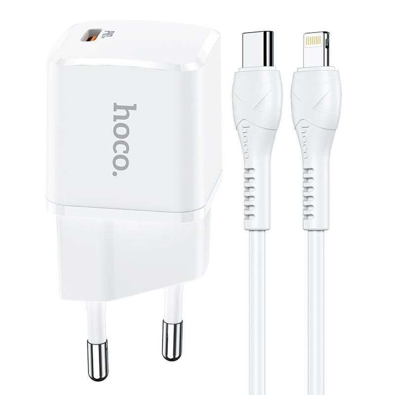 HOCO-N10-travel-charger-Type-C-cable-Type-C-to-Lightning-20W-white-50293
