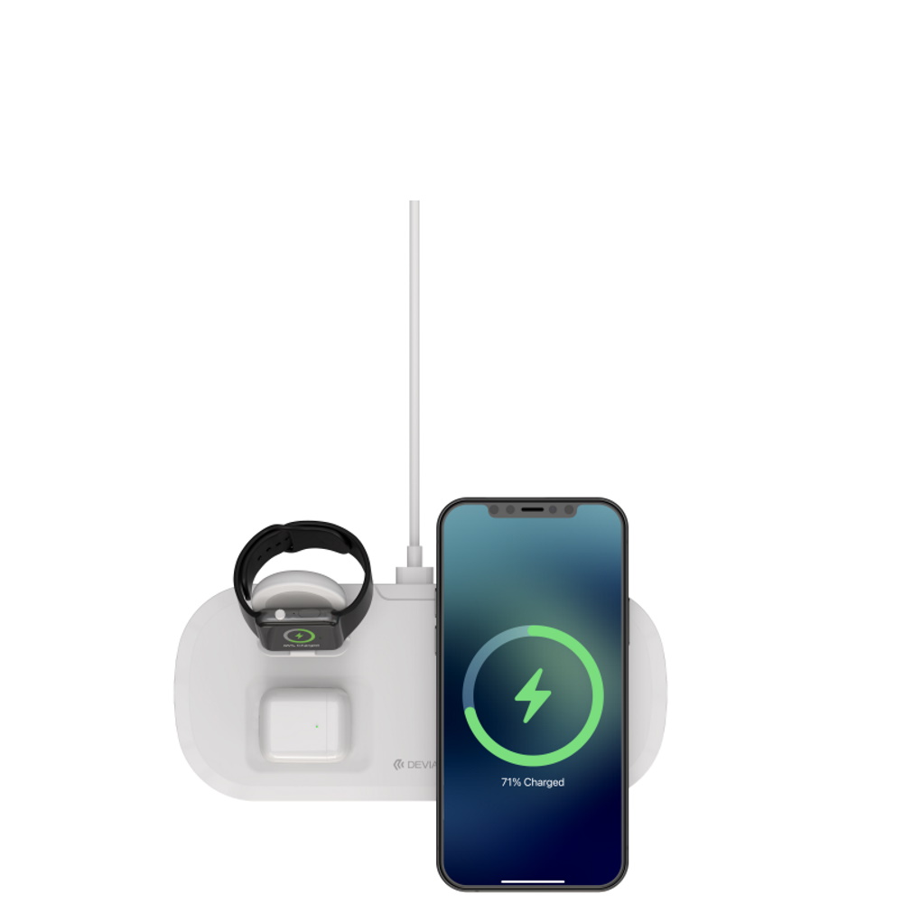 DEVIA-Smart-3in1-wireless-charger-12W-white