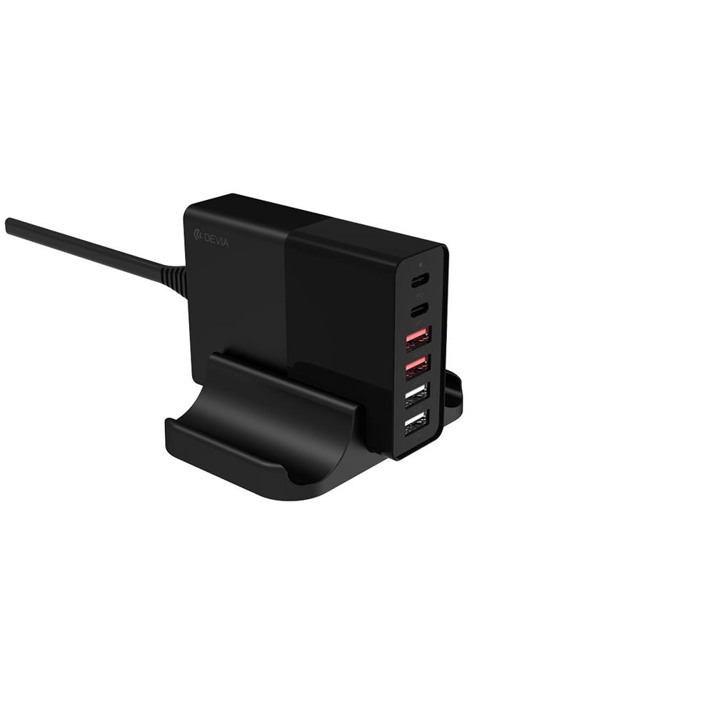DEVIA-wall-charger-Extreme-PD-QC-3.0-75W-2x-USB-C-4x-USBblack-EU75W