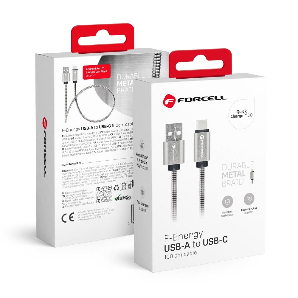 FORCELL-cable-USB-to-Typ-C-2.0-24A-Metal-C234-1m-silver-50837