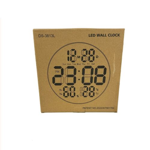 Ψηφιακό Ρολόι LED Τοίχου με Ημερολόγιο/ Θερμόμετρο/ Υγρασιόμετρο DS-3813L - LED Wall clock with Calendar/ Thermometer/ Hygrometer