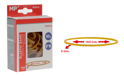 MP λαστιχάκια συσκευασίας PG014 σε κουτί, No16, 5x160mm, 60g