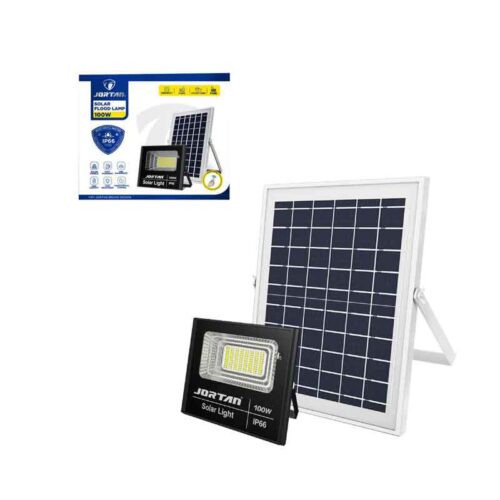 Jortan Ηλιακός Προβολέας Με Τηλεχειριστήριο LED 100W IP66- Solar Flood Lamp