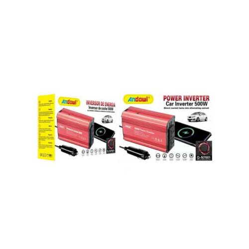 Andowl Inverter Αυτοκινήτου Τροποποιημένου Ημιτόνου 500W για Μετατροπή 12V DC σε 220V AC Q-N7001 - Power Inverter